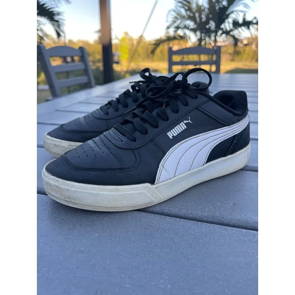 Puma Caven Men Black White Shoes Size 9